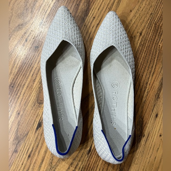 Rothy's Points in "Salt Honeycomb," cream/white, size 8, GUC - Picture 7 of 9
